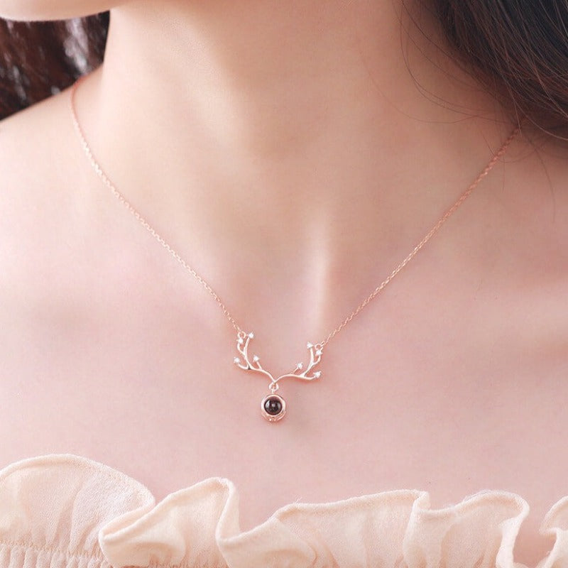 antler projection necklace for women