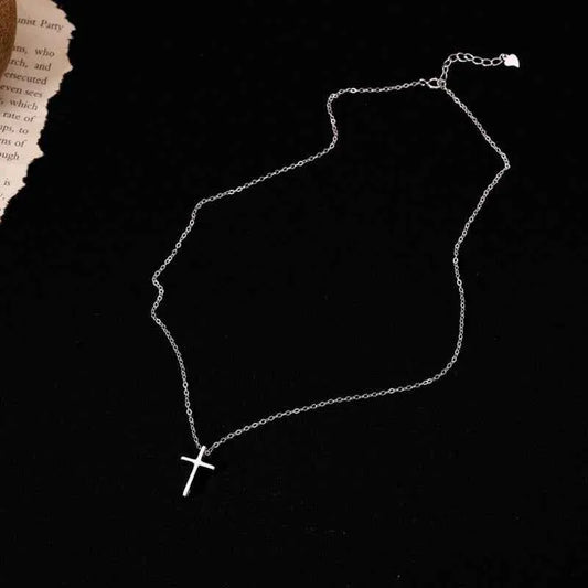 Jimmy Jewelry Simple Cross Necklace in 925 Sterling Silver for Timeless Elegance - JIMMY JEWELRY 01