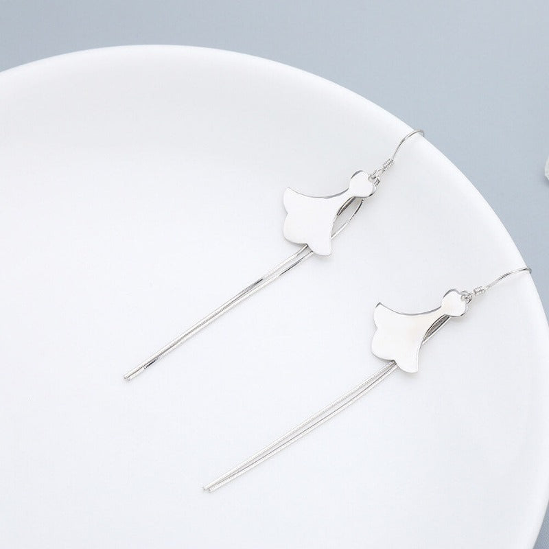 folium ginkgo enamel earrings