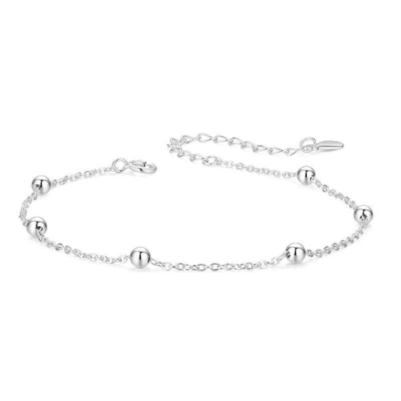 925 Dainty Silver Bead Chain Bracelet