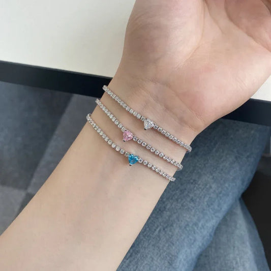 silver bracelet with Tennis diamond - JIMMY JEWELRY 01