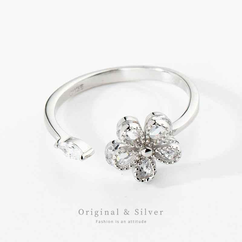 Sparkling Petal Ring - Elegant Flower Jewelry for Every Occasion - JIMMY JEWELRY 01