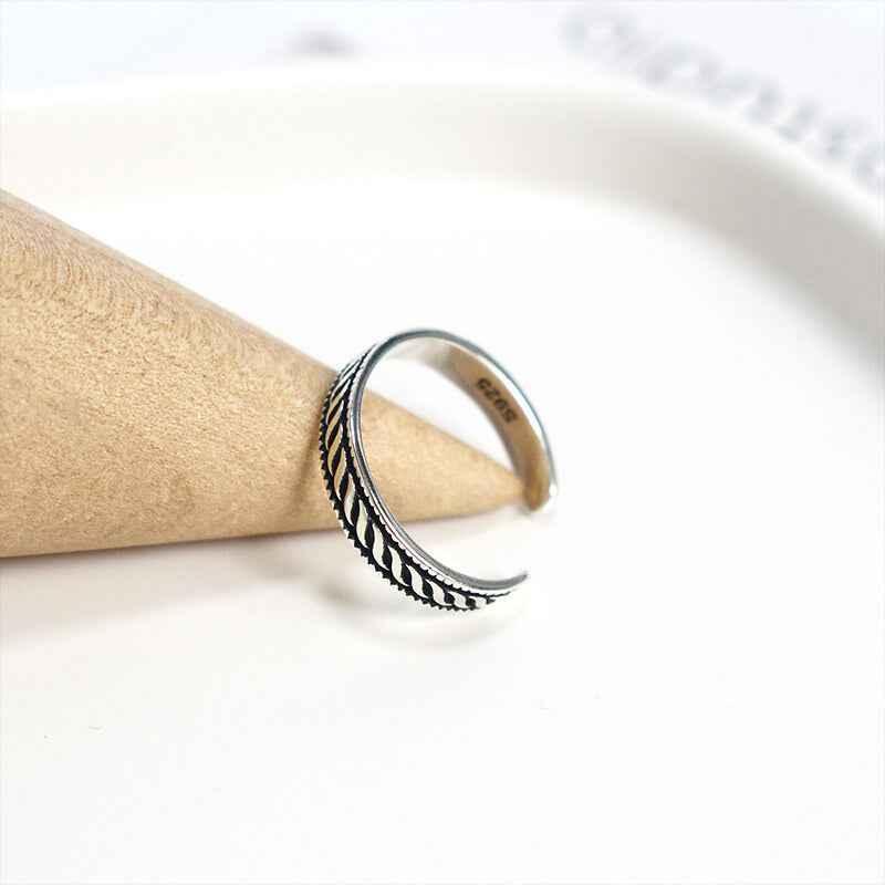 Braided Silver Ring - Elegant Open Band Design - JIMMY JEWELRY 01