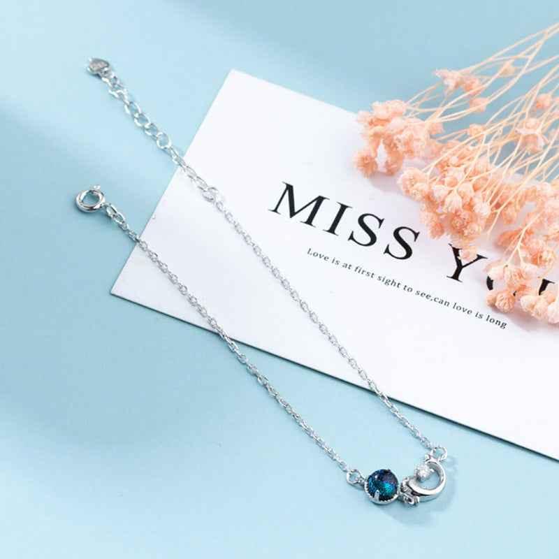 Delicate Dolphin Blue Stone Bracelet - JIMMY JEWELRY 01