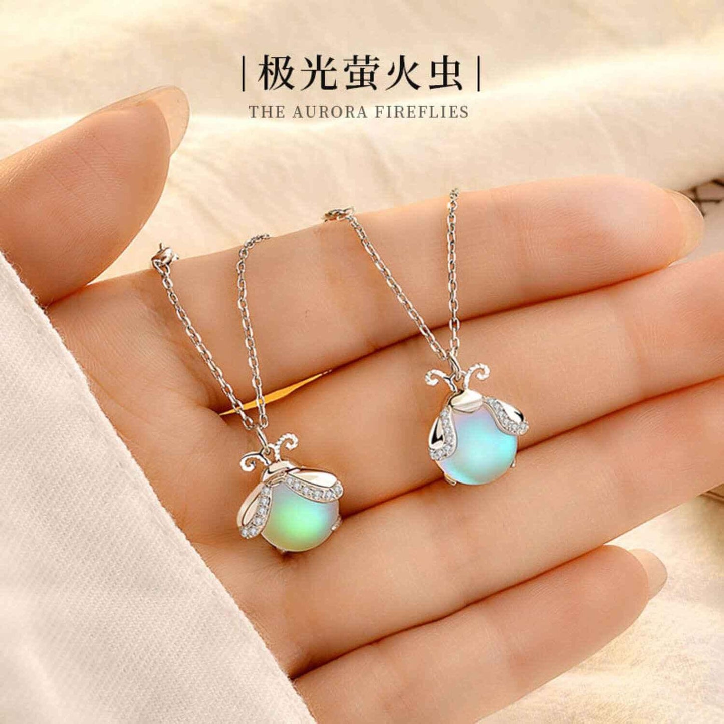 925 sterling silver firefly pendant necklace moonstone and diamond women - JIMMY JEWELRY 01