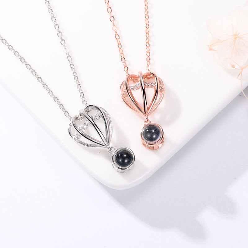 Jimmys Jewelry I Love You Hot Air Balloon Projection Necklace - Unique Gift for Her - JIMMY JEWELRY 01