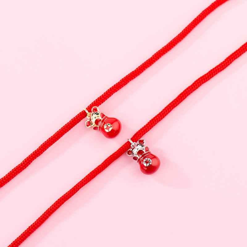 Lucky Mouse Charm Red Cord Bracelet - JIMMY JEWELRY 01