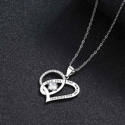 s925 silver love vows heart pendant necklace - JIMMY JEWELRY 01