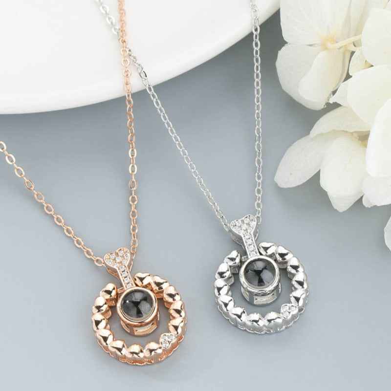 Jims Jewelry Braided Circle 'I Love You' Projection Necklace