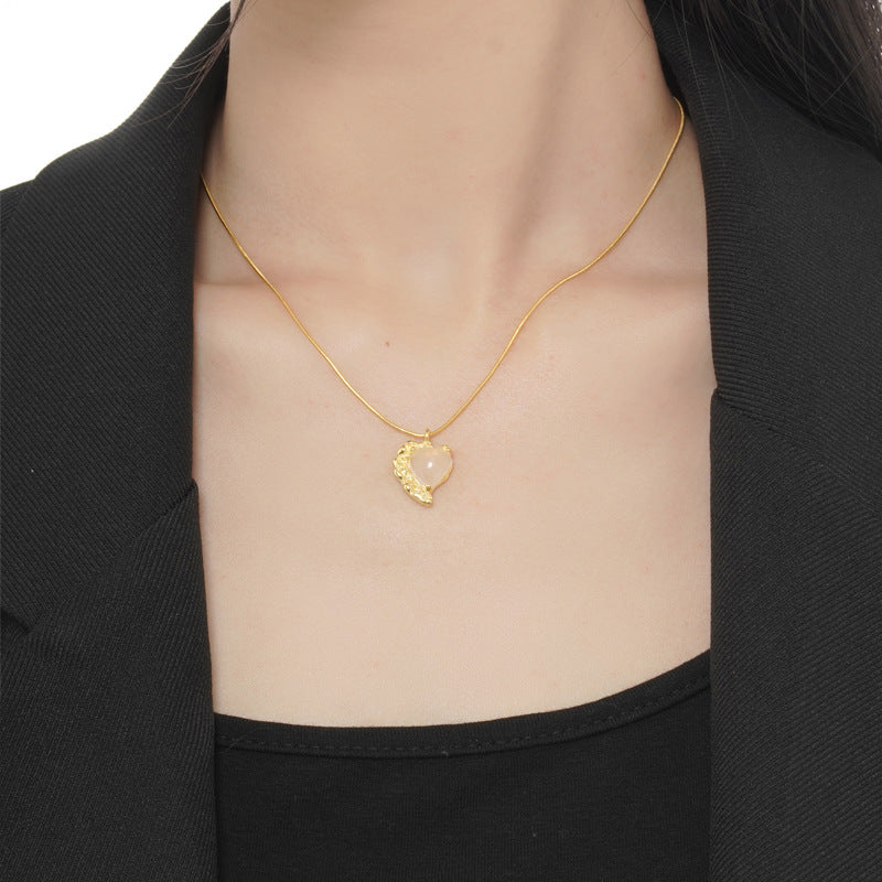 textured heart necklace for women