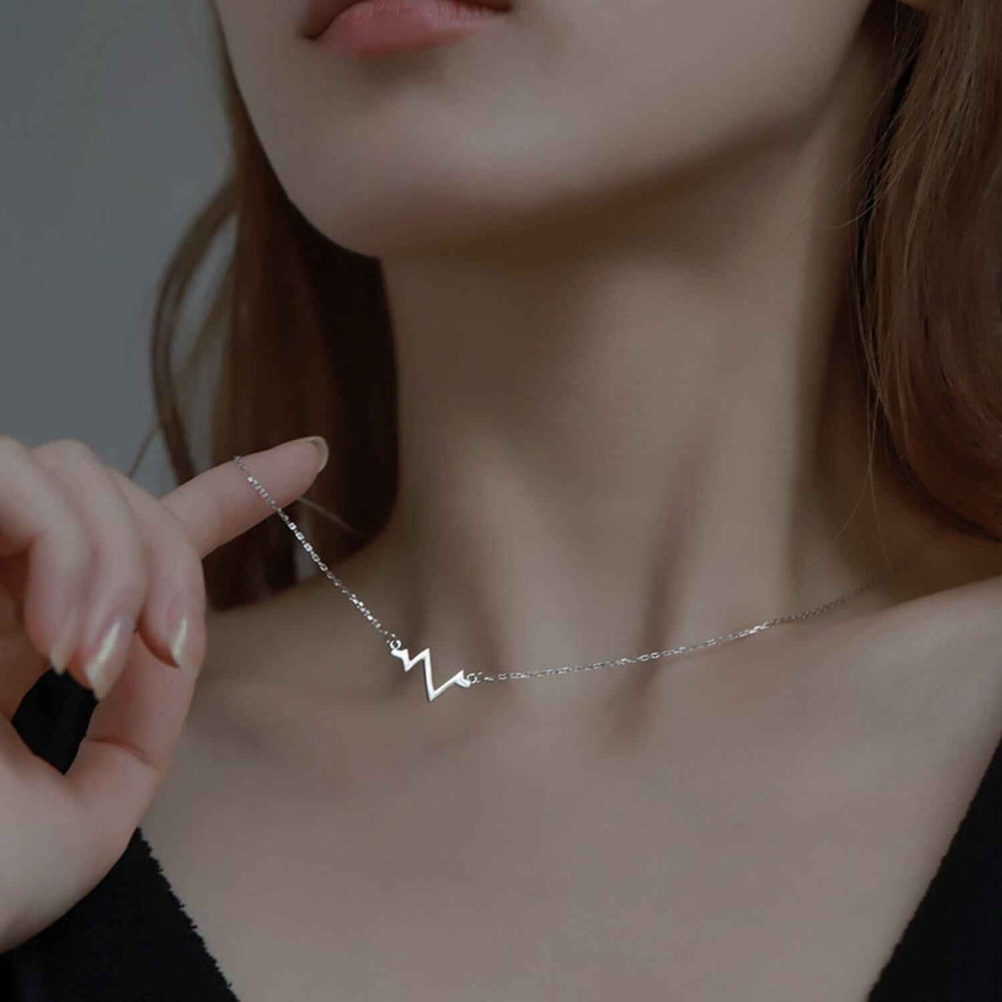 simple heartbeat necklace