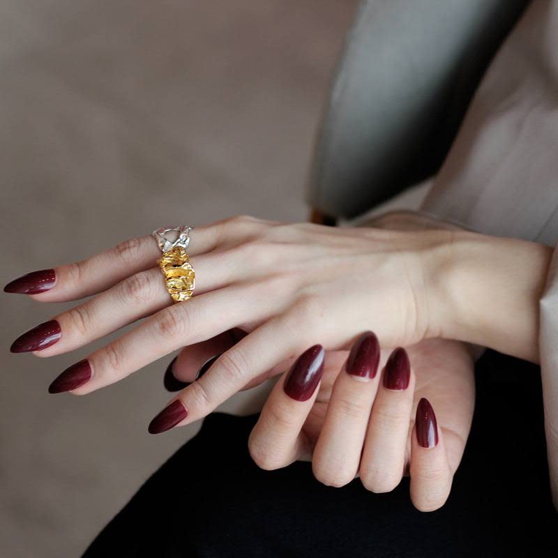 wrikled textured ring for women