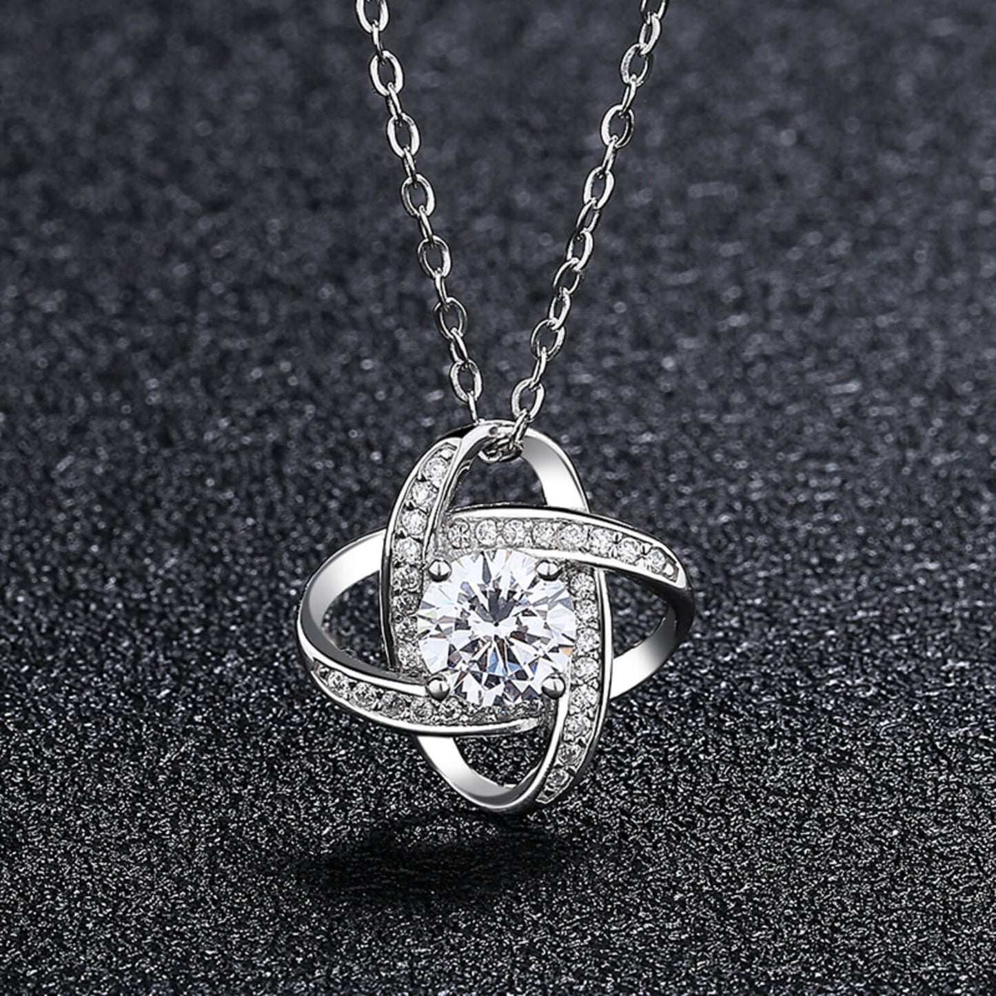 zirconia clover necklace s925