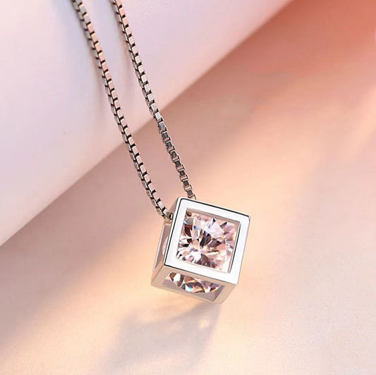 cube diamond necklace