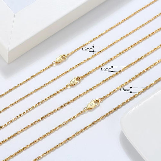 men rope chain silver