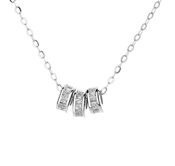 small round diamond necklace - JIMMY JEWELRY 01