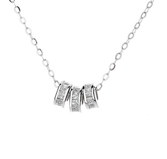 small round diamond necklace - JIMMY JEWELRY 01