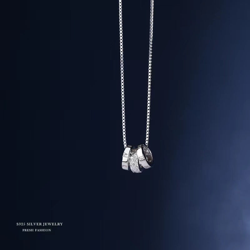 circle diamante necklace - JIMMY JEWELRY 01