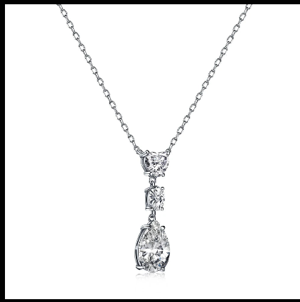 5A Zirconia Teardrop Pendant Necklace for Women