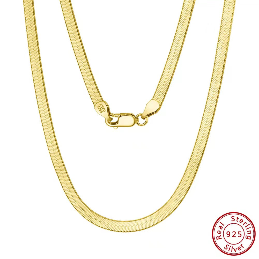 Herringbone silver chain