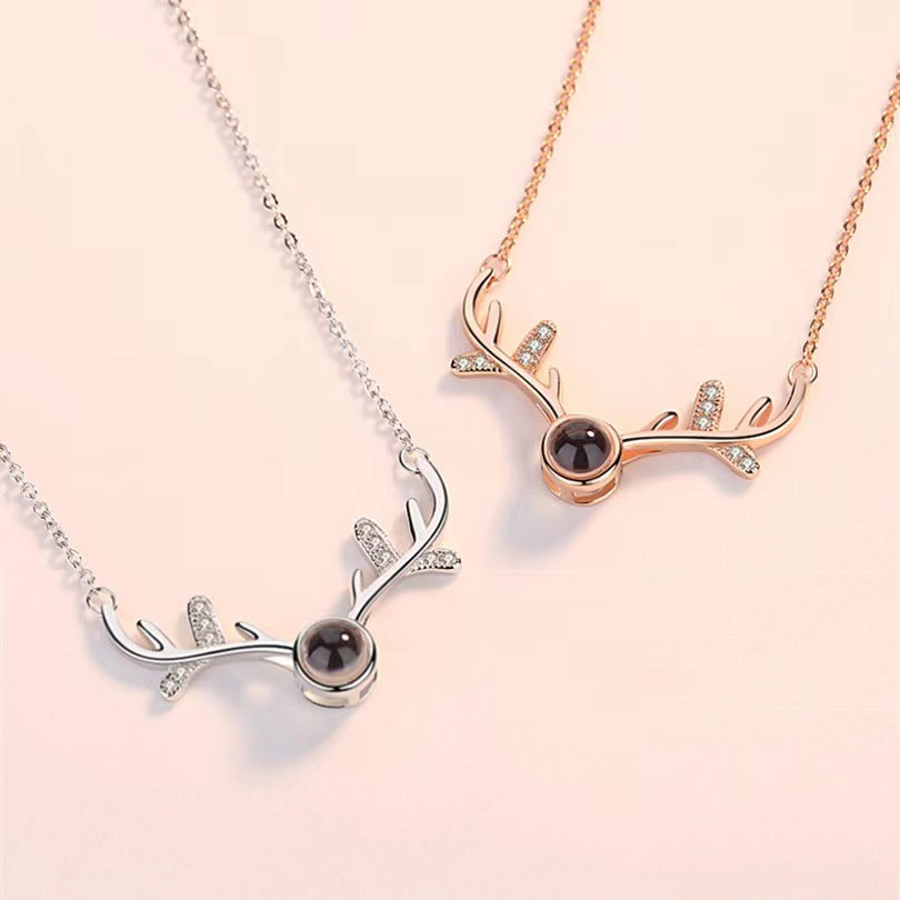 diamon antler  necklace for girls 