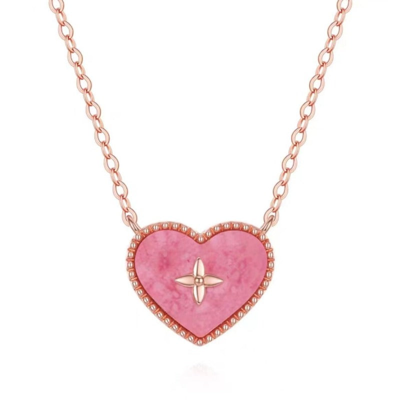 rose heart pendant necklace 