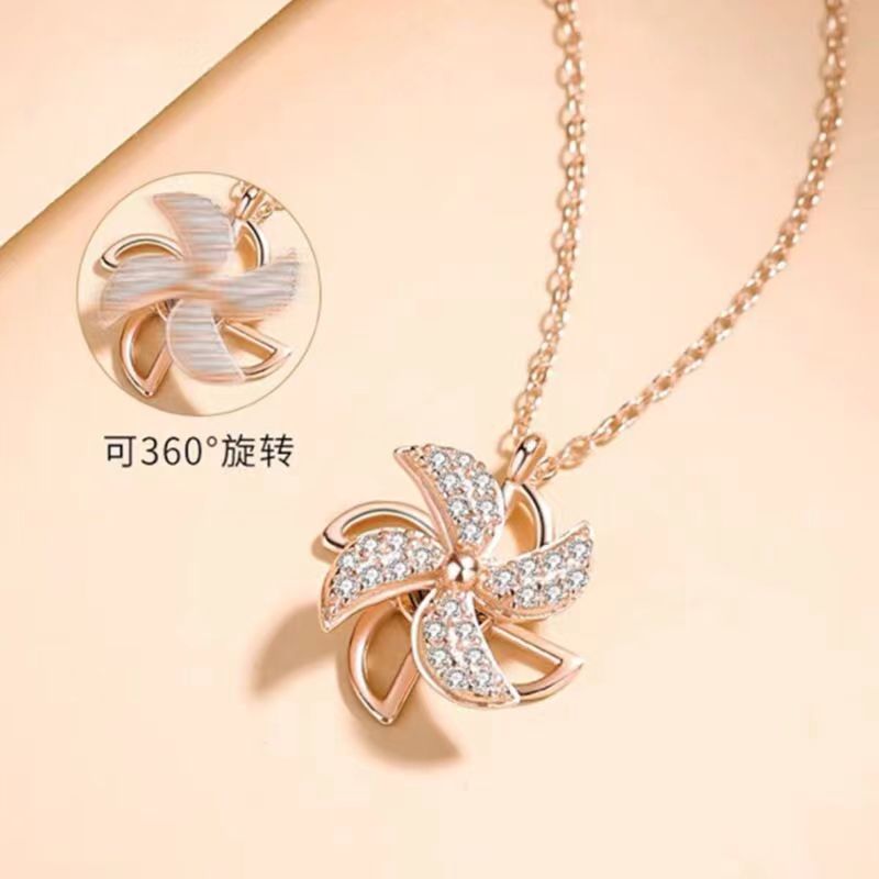 rotating windmill necklace