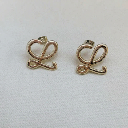 LOEWE Minimalist Cut-out Logo Metal Earrings