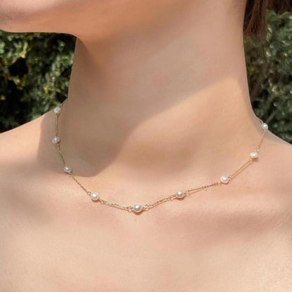 small pearl necklace choker