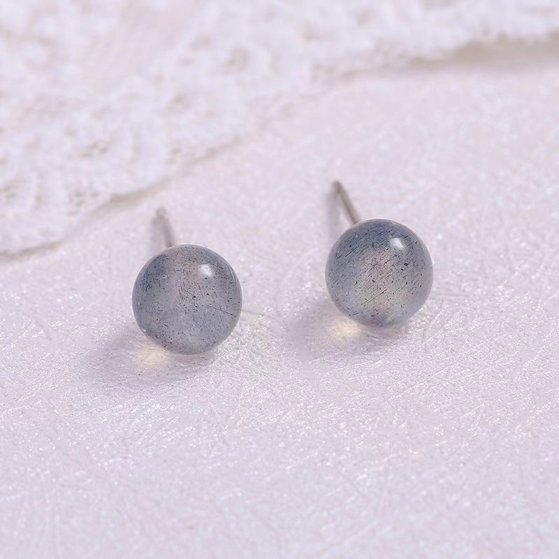 moonstone stud earrings silver 