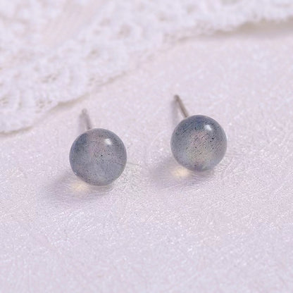 moonstone stud earrings silver