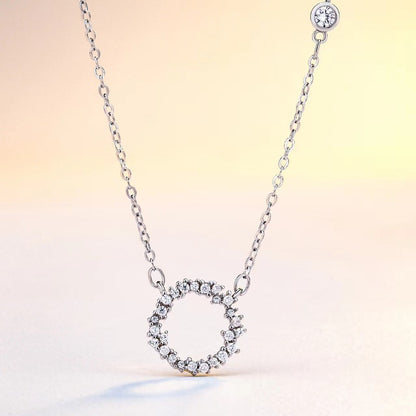 pave diamond circle pendant