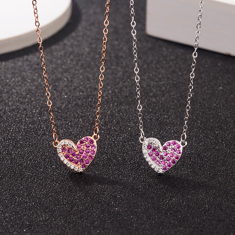 swan swarovski heart necklace