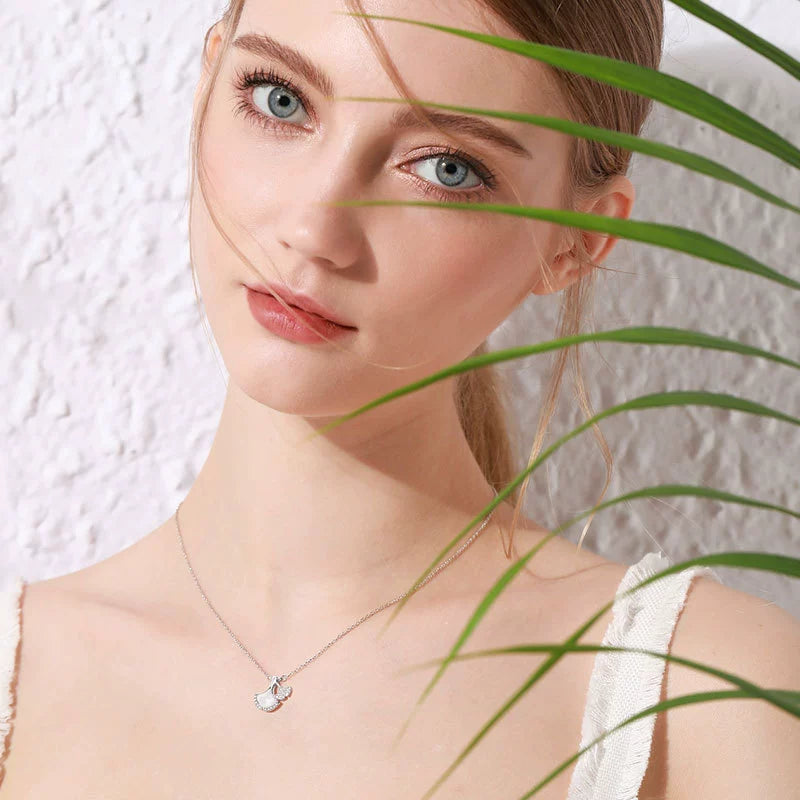 925 Sterling Silver Mother-of-Pearl Almond Leaf Necklace