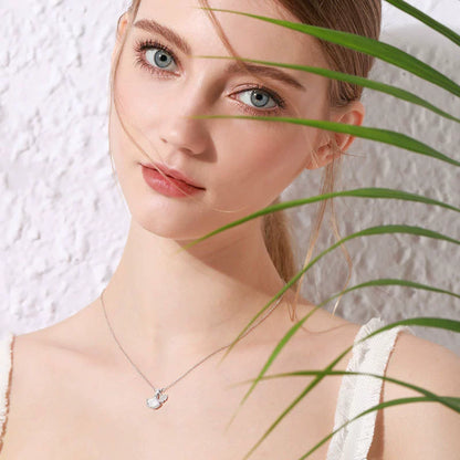 925 Sterling Silver Mother-of-Pearl Almond Leaf Necklace