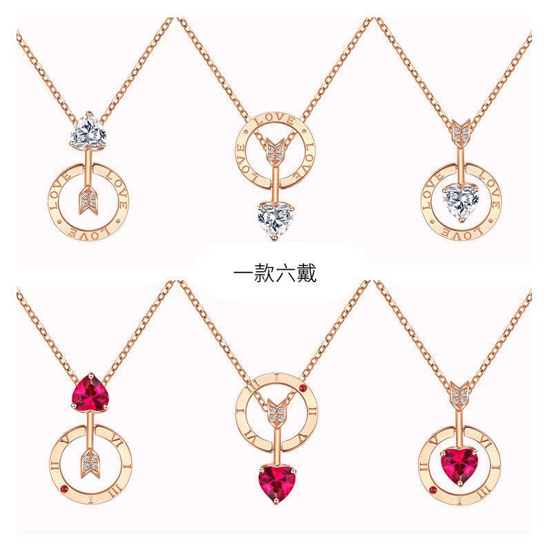 S925 Sterling Silver Cupid's Arrow Pendant Necklace (6-Way Style)