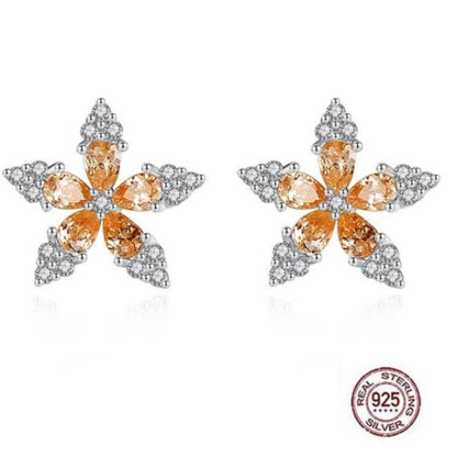 diamond flower earrings studs