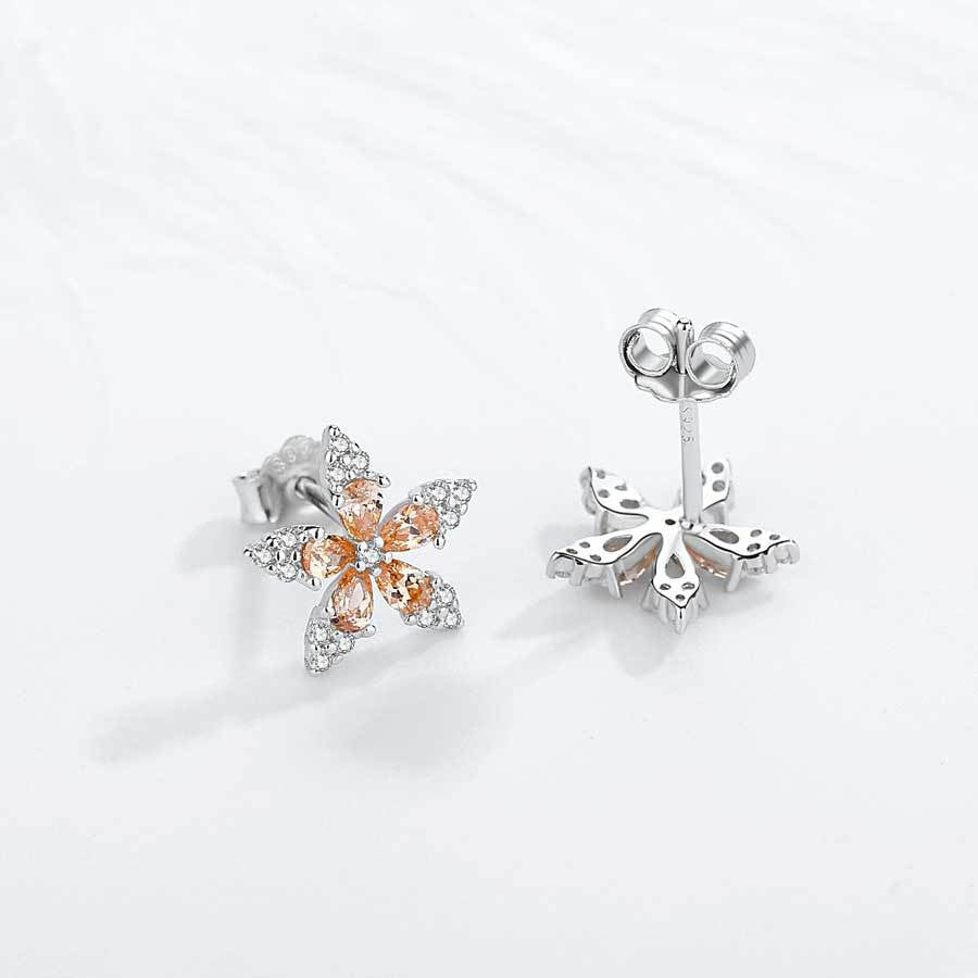 diamond flower earrings studs