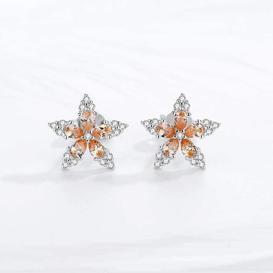 diamond flower earrings studs