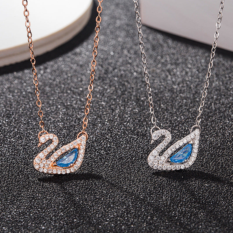 swarovski blue stone necklace