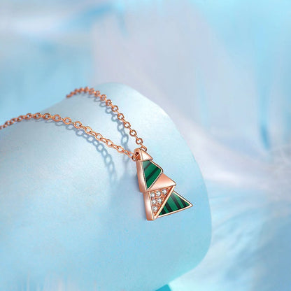 Christmas tree necklace green color