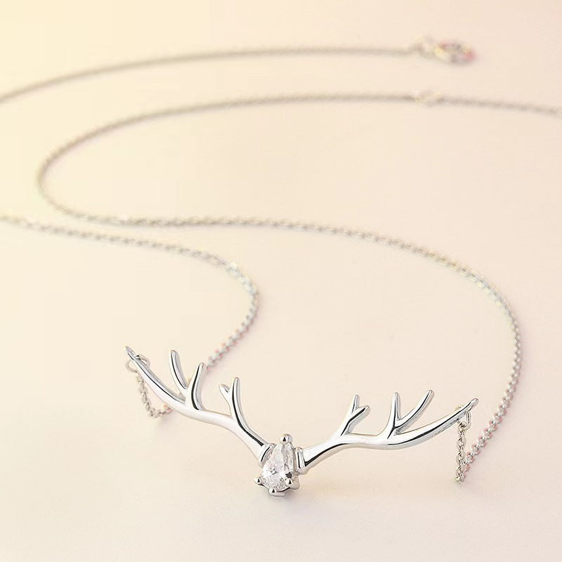 diamon antler  necklace for women
