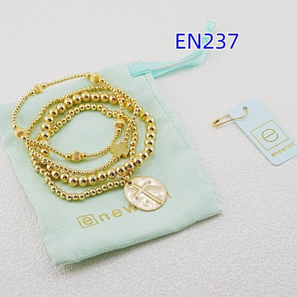 enewton 4-Piece Set: Cross Pendant Beaded Bracelets