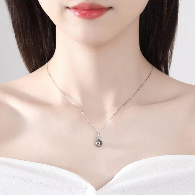 black pearl plated Rhodium chains for women