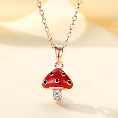 Red Mushroom Charm Necklace