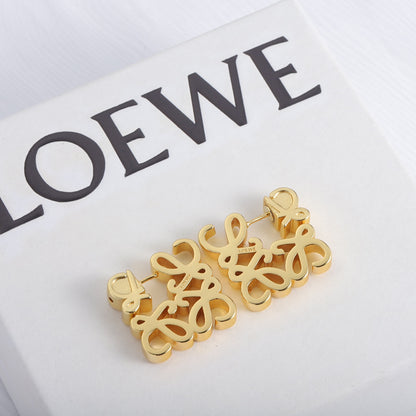 LOEWE Exquisite Openwork Square Metal Earrings