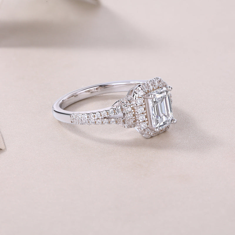 Sterling Silver Moissanite Cluster Ring

