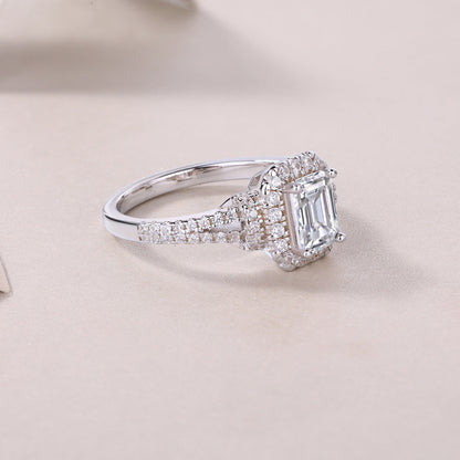 Sterling Silver Moissanite Cluster Ring

