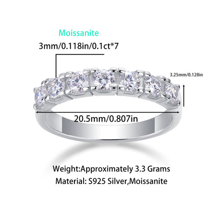 Sterling Silver Moissanite Promise Ring

