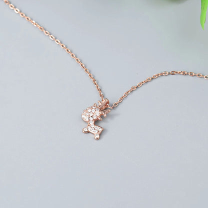 deer necklace silver